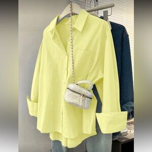 Yellow Women's Button-Up Shirt